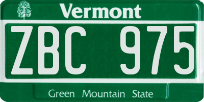 VT license plate ZBC975