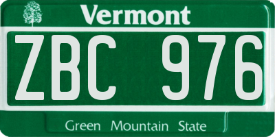 VT license plate ZBC976