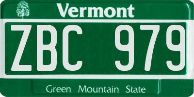 VT license plate ZBC979