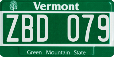 VT license plate ZBD079