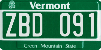 VT license plate ZBD091