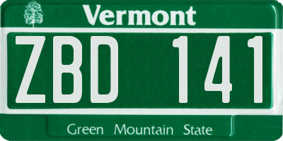 VT license plate ZBD141