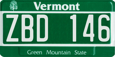 VT license plate ZBD146