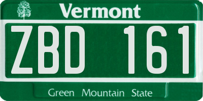 VT license plate ZBD161