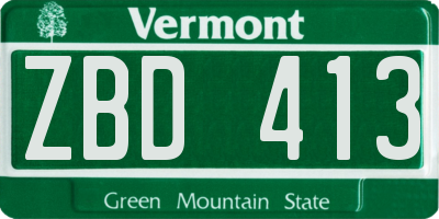 VT license plate ZBD413