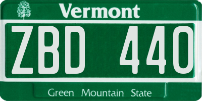 VT license plate ZBD440