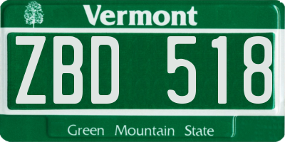 VT license plate ZBD518