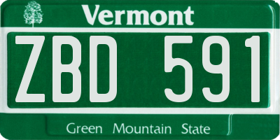 VT license plate ZBD591