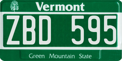 VT license plate ZBD595