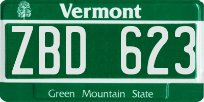 VT license plate ZBD623