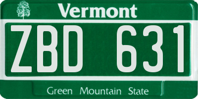 VT license plate ZBD631