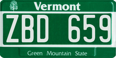 VT license plate ZBD659