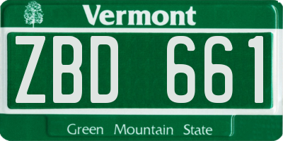 VT license plate ZBD661