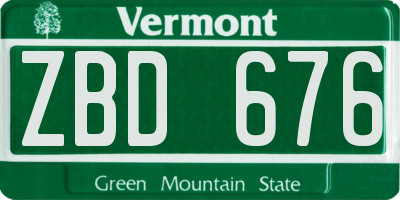 VT license plate ZBD676