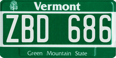 VT license plate ZBD686