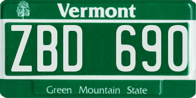 VT license plate ZBD690