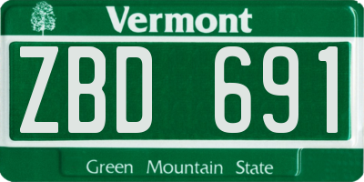 VT license plate ZBD691