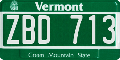 VT license plate ZBD713