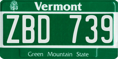VT license plate ZBD739
