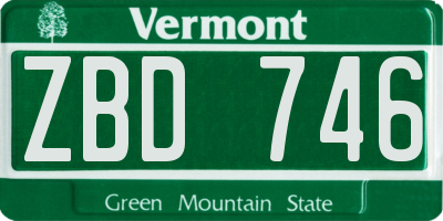 VT license plate ZBD746