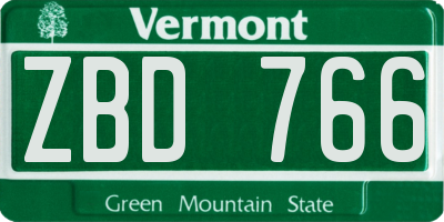 VT license plate ZBD766