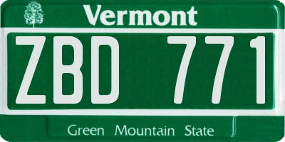 VT license plate ZBD771