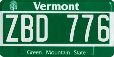 VT license plate ZBD776