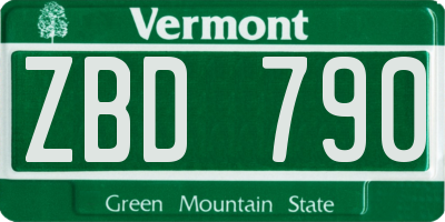 VT license plate ZBD790