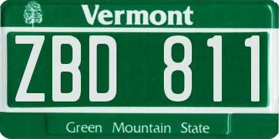VT license plate ZBD811