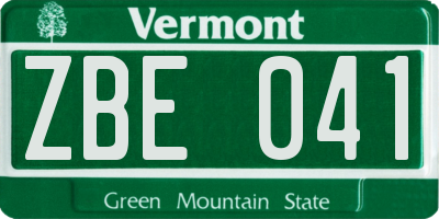 VT license plate ZBE041