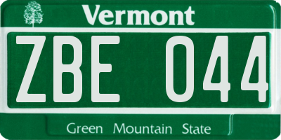 VT license plate ZBE044