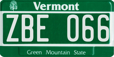 VT license plate ZBE066