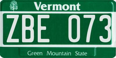 VT license plate ZBE073