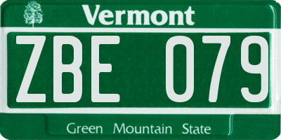 VT license plate ZBE079