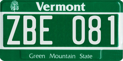 VT license plate ZBE081
