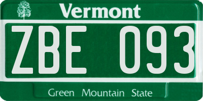 VT license plate ZBE093