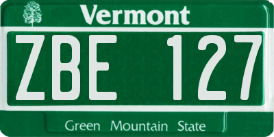 VT license plate ZBE127
