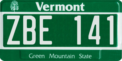 VT license plate ZBE141