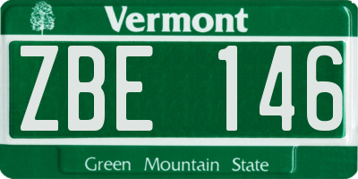 VT license plate ZBE146