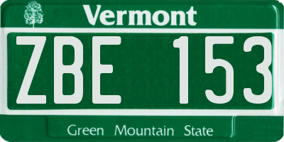 VT license plate ZBE153