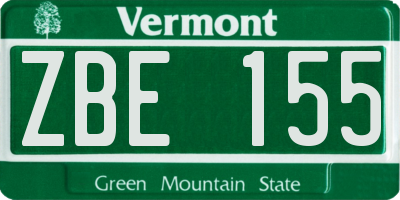 VT license plate ZBE155