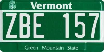 VT license plate ZBE157
