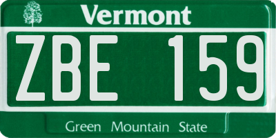 VT license plate ZBE159