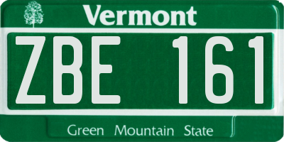 VT license plate ZBE161