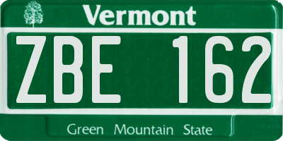 VT license plate ZBE162