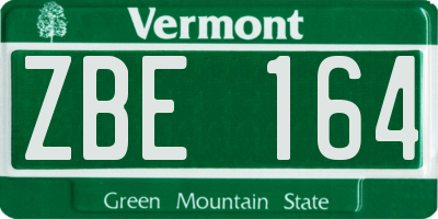 VT license plate ZBE164