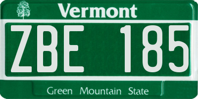 VT license plate ZBE185