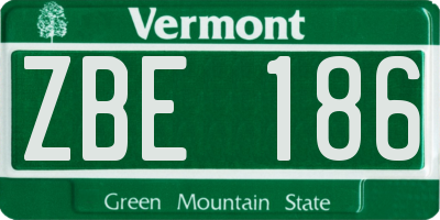 VT license plate ZBE186
