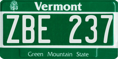 VT license plate ZBE237