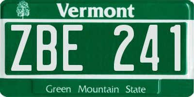 VT license plate ZBE241